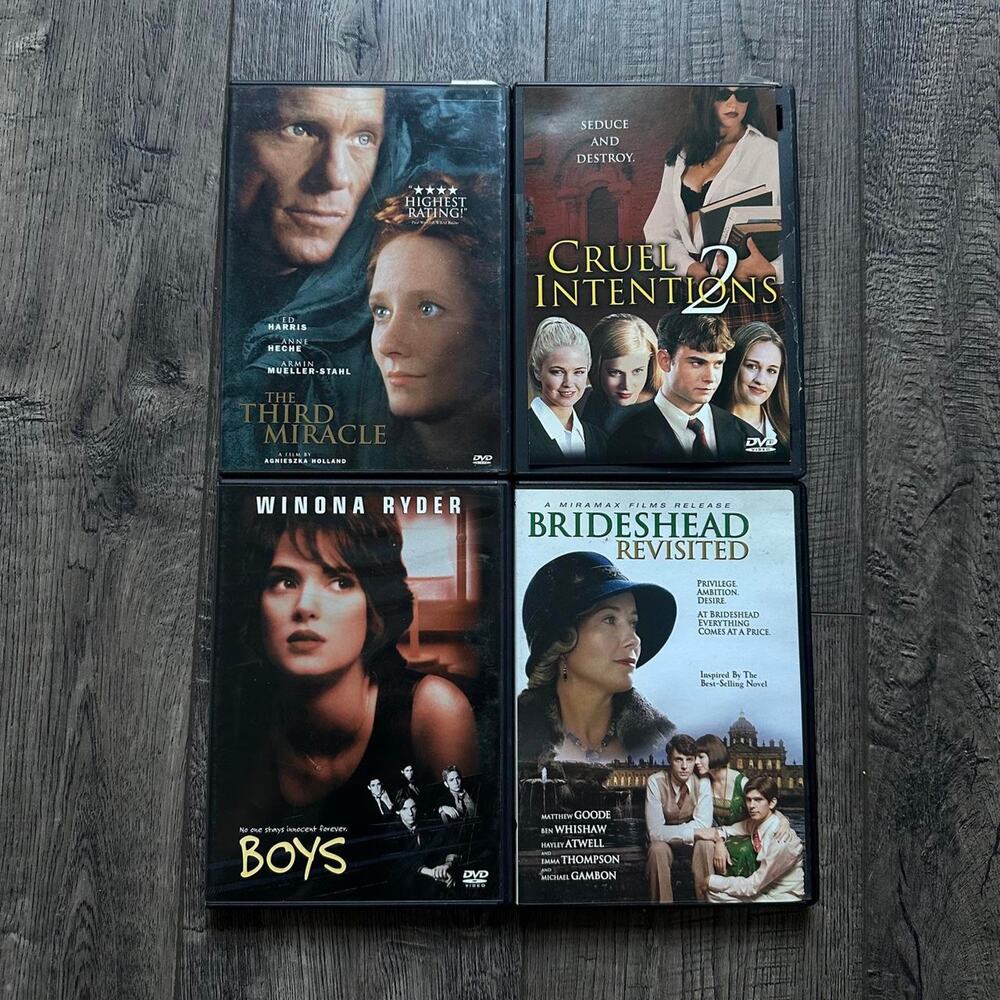 Boys Cruel Intentions Brideshead The Third Miracle Drama DVD Movie Bundle Lot